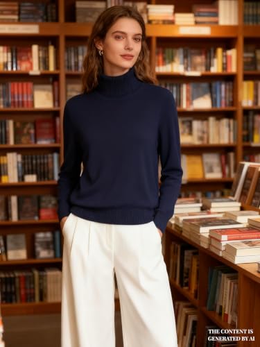 Image of DAIMIDY Turtleneck Sweater for Women Long Sleeve Knit Tops | Soft and Breathable,Ensuring You Stay Comfortable Throughout The Day.Perfect for Party, Holiday,Work,Shopping,Daily Etc.