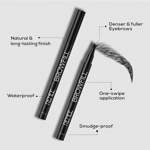 RENEE Browfill Eyebrow Pen- Black, Waterproof & Smudge-proof, One Swipe Application with Micro Precision, Natural & Long-lasting Finish, For Denser & Fuller Eyebrows, Easy to... - Image 3