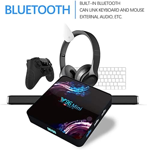 Android TV Box,V96 MINI Android TV Box, 4GB RAM 64GB ROMH6 Quad-core 64bits ARM Cortex-A53@ up to 1.5 GHz Supports 2.4G 5G Dual WiFi/6K/BT 5.0 /USB 3.0/3D/H.265 Smart TV Box