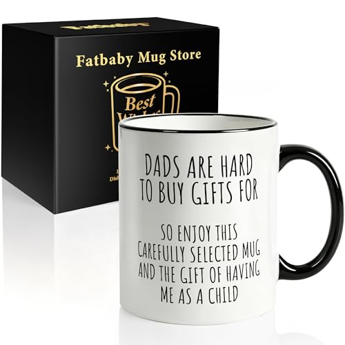 Fatbaby Funny Coffee Mug for Dad,Father's Day Christmas Birthday Gifts Mug for Dad from Daughter Son,father Gifts Tea Cup 11OZ