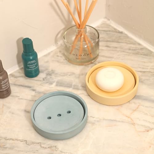 BOOWAN NICOLE The Round Soap Dish Silicone Molds, Soap Tray Concrete Cement Plaster Gypsum Jesmonite for Handmade Making DIY