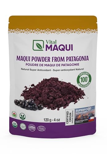 VitalMaqui 100% Organic Maqui Powder from Patagonia, 4 Ounce, 120...