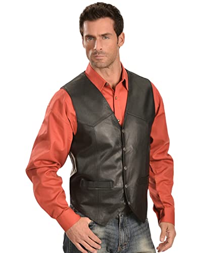 Image of Scully Saddle Tan Soft Touch Lambskin Western All Leather Vest 507