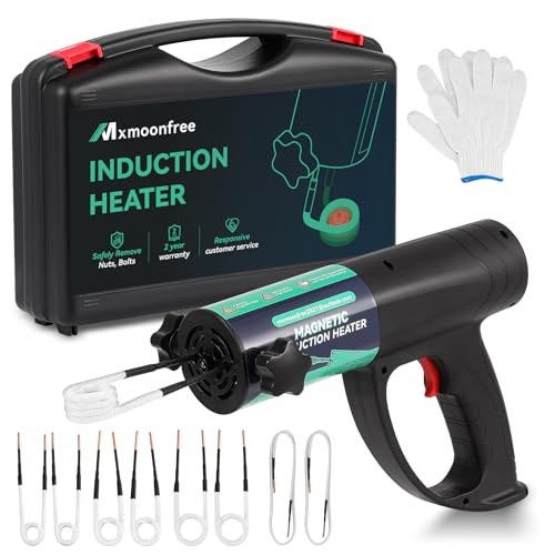 Mxmoonfree Induction Heater Bolt Removal, 1500W Induction Bolt Heater Tool with 8 Coil and Rugged Carrier Case to Safely Remove Nuts, Bolts, Bearings, 2 Warranty 110V