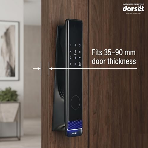 Image of Dorset DG 400 Push Pull Digital Door Lock - 4-Way Access : Fingerprint, Pin, Card, Key Access, Dual Authentication, Stainless Steel deadbolt, Graphite Matt Finish