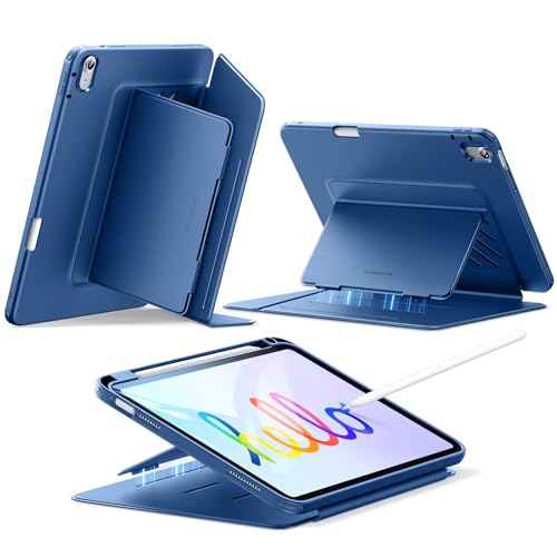 ESR for iPad (A16) 11th Generation Case, iPad 11th/10th Gen Case (2025/2022), Vertical Stand Cover, Multi Stand Angles, Ultra-Stable Cover with Pencil Holder, Flip Magnetic Series, Blue