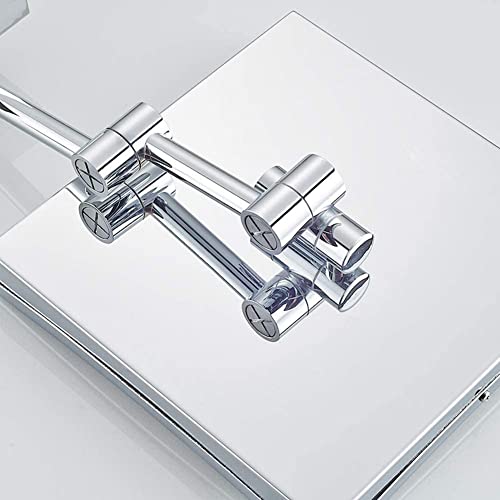 Miroir maquillage salle de bain inox extensible 3X LED