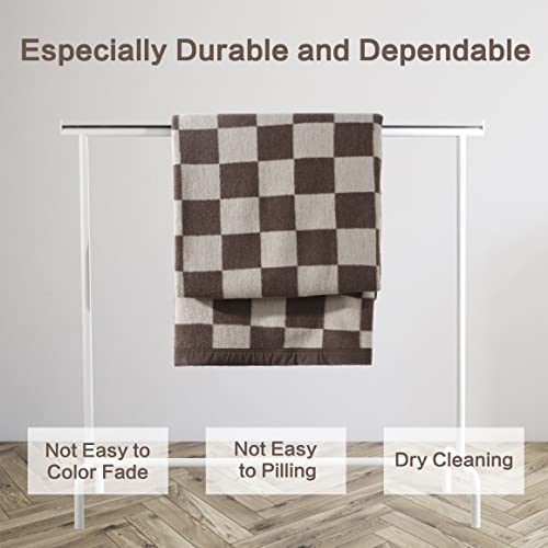 Your Moon Pure Wool Blanket Throw Queen Size 100% Australian Natural Wool Bed Blanket, Washable Wool Blanket Throw, Hypoallergenic- Non-Itchy Or Scratchy Fabric (Checkerboard, 90*90) #TOP5