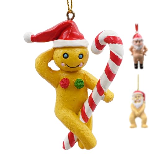 Ornamenti natalizi di pan di zenzero, statuetta in argilla con cordini, ornamenti da appendere per albero di Natale, feste, festività, feste di compleanno