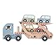 Little Dutch 7095 FSC Holz Autotransporter inkl. 4 Autos Blau