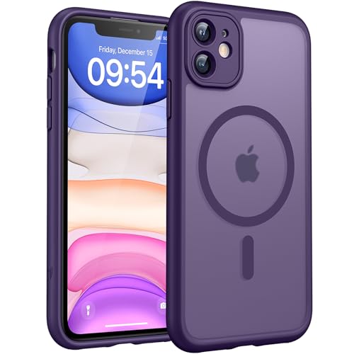 Image of TOCOL for iPhone 11 Case, Compatible with Magsafe, Full Camera Protection, Built-in Magnets, Drop Protection, Translucent Matte Phone Case for iPhone 11 6.1 inch (Midnight Purple)