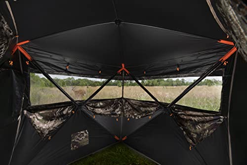 Veil Camo Vc180 3-Person Hub Blind With Panoramic Windows – Ground Blind For Deer & Turkey Hunting, 180-Degree Panoramic Window, Water Resistant, Durable & Heavy-Duty Design, Silent Closure Door #TOP3