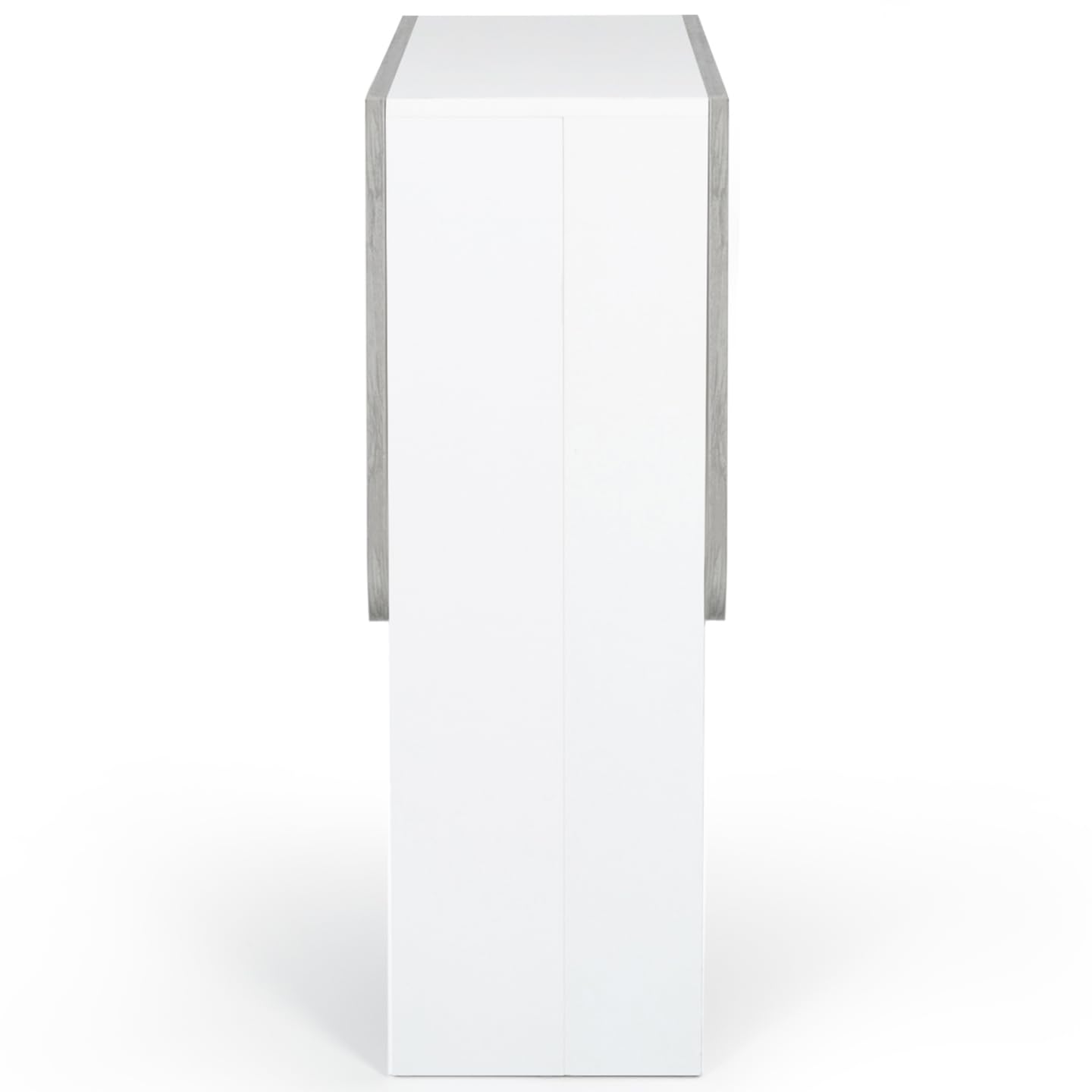 IDMarket – Mesa consola plegable EDI para 2-4 personas, color blanco, bandeja con efecto hormigón, 103 x 76 cm