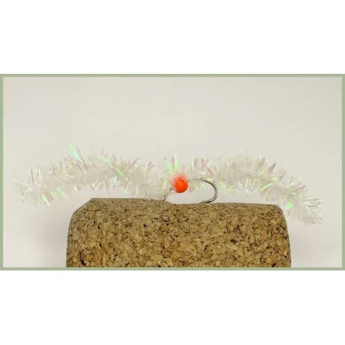 Chewing gum Worms, Trout Flies, 8 x White Size 10, Fishing Flies, Worm flies