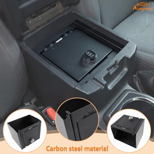 Car Center Console Lock Safe Box Armrest Storage Compatible with Toyota Tacoma 2016-2023 Center Console Lock Box Armrest Security Organizer Tray Vault with 3 Digit Combo Password Insert Accessories