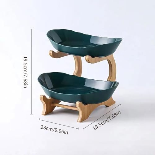 Cesta de frutas de 3 niveles con madera noble para centros de mesa 2