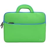 Evecase HP Stream 13 Sleeve Case, Portable Slim Neoprene Travel Carrying Sleeve Case Bag w/ Dual Handle and Accessory Pocket for HP Stream 13.3-14inch Laptop - Green