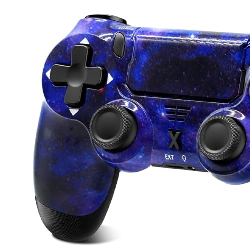 Suoxiom Wireless Controller für P4,Game Controller Kompatibel mit P4/Slim/Pro,Bluetooth Gamepad Joystick mit Touch Panel,6-Achsen Gyro Sensor, 3.5mm Audio Jack,königsblau