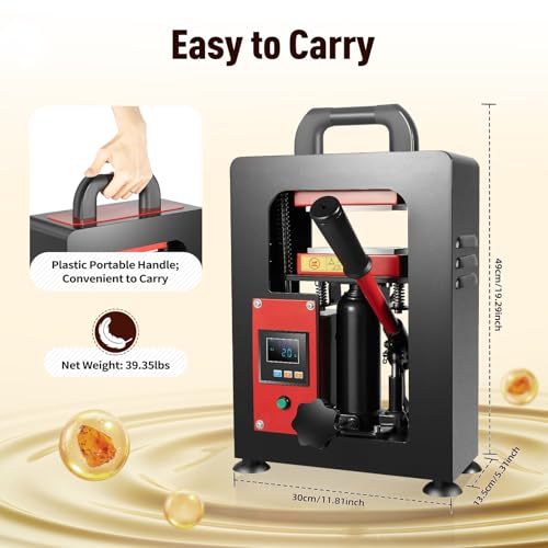 Generic BI-WWHYYR-1786PJ Jaygovan 5 Ton Hydraulic Heat Press Machine 900W Portable Manual Heat Press Machine With 2.4'' X 4.7''Dual Heating Plate & Lsd Controller Timer,Heavy Duty Press thumb #6