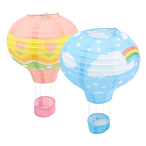 NULYLU 2個 熱風装飾 ハングアップ提灯 パーティー装飾用紙製ランタン 吊り下げ式提灯 ペンダント お祭り 結婚式
