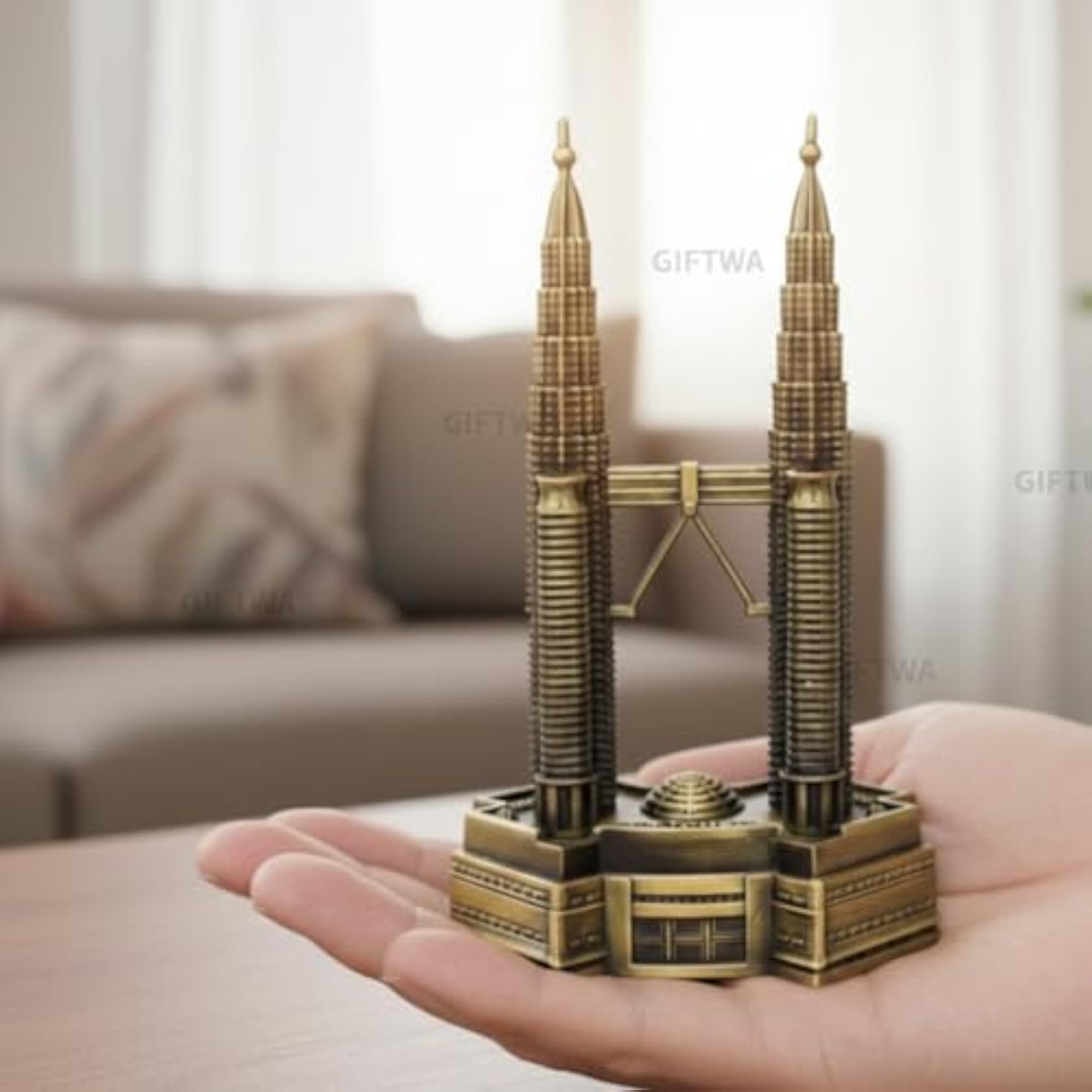 Malaysia Twin Tower Monument Showpiece Miniature, Decorative Gift