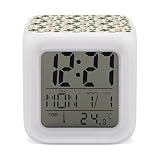 Display multifunzione: presenta display a LED HD che mostra ora, data, giorno della settimana e temperatura, sveglia adatta per dormitorio universitario, sveglia carina, sveglia da comodino, sveglia con stampa albero di capra con luce, sveglia con luce notturna e sveglia notturna utilizza la luce