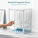 HBlife Baby Bottle Storage Organizer for Countertop Cabinet, 3 Tiers Adjustable Clear Acrylic Bottles Storage Station Case Box Container with 2 Removable Dividers and Magnetic Door, Large