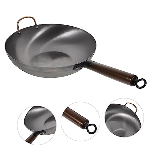 Wok de hierro tradicional redondo tamaño grande miniatura 3