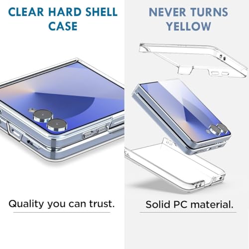 Image of RIGGEAR Sleek Crystal Hard Shell Back Cover Case Compatible with Samsung Galaxy Z Flip 7 (Clear Hard PC)[Updated- Proper Snug Fit]