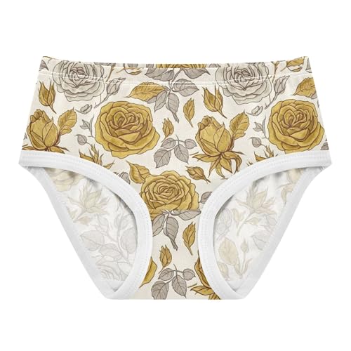 Vintage Floral White Flowers Girls Underwear Toddler 2t Cotton Little Girl Panties Bright Kids Undies Briefs