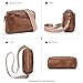 BOSTANTEN Small Crossbody Purse for Women Triple Zip Cell Phone Leather Shoulder Handbag with Wide Guitar Strap Brown