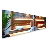 islandburner Cuadro sobre lienzo silueta de una mujer con toalla en la espalda en la sauna spa de un hotel de lujo centro de bienestar y spa lienzo