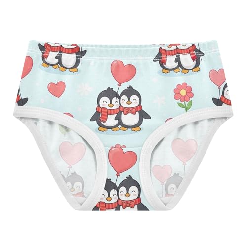 Toddler Underwear Floral 2t Cotton Little Girl Panties Florals Kids Undies Briefs Cute Cartoon Penguins Heart Balloon