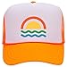 Sun Wave Sunflower Neon 5 Panel Foam Trucker Hat - White/Orange