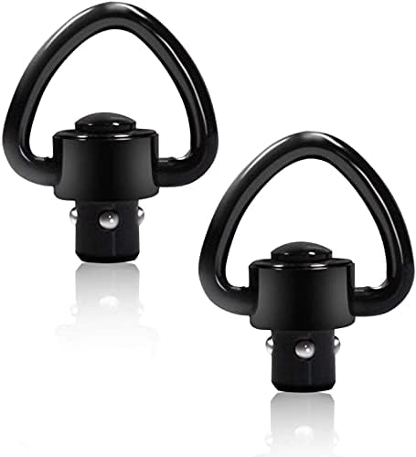 Braudel 1" Quick Detach D-Loop Sling Swivel Set, Heavy Duty QD Sling Swivels with Push Button for Traditional Two Point Sling, 2 Pcs