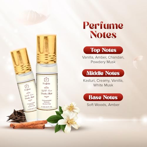 Image of Vanilla Musk Perfume Oil Roll-On - Vanilla Fragrance Oil Roller (No Alcohol) Perfumes for Women and Men, 6 ml / 0.2 fl Oz