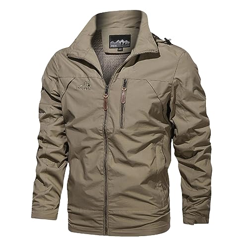 Genérico Hombres Impermeable Táctico Polar Chaquetas Chaqueta de Combate Suave Shell Impermeable con Capucha Plegable Desmontable Chaqueta de Camuflaje