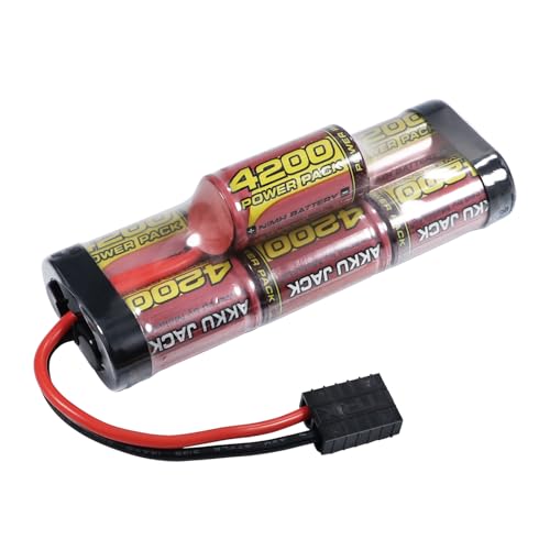 melasta 8.4V 4200mAh Hump NiMH Battery Pack Suitable for Tracxas RC Racing Car Truck Boat Tank RC Hobby, 7-Cell Rechargeable RC Nimh Battery
