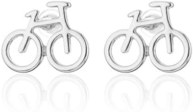 Stud Earring for Women,Bicycle Earring Stud Girl Silver Dangle Earring Small Stainless Steel Earring