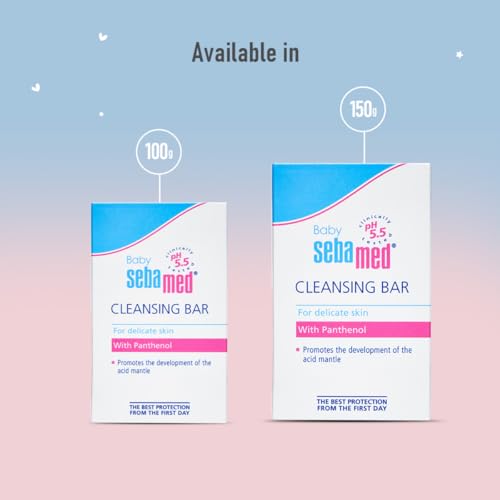 Image of Sebamed Baby Cleansing Bar|pH 5.5 |Newborn bathing|Soap Free|Tear Free|150 gm