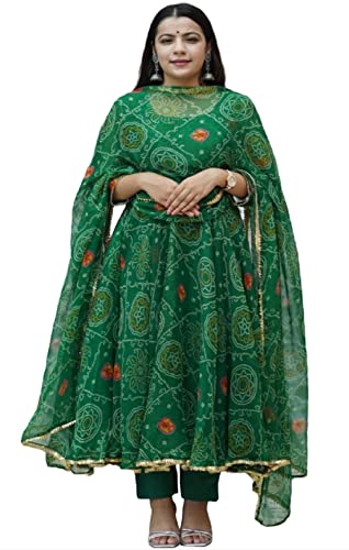 Kurta Anarkali en Georgette GoSriKi : Ensemble Fluide Anti-Froissement avec Pantalon pour Femme