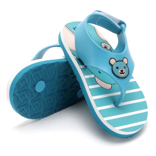 Image of Duosoft Kids Flip Flop Sandals with Bear Motif, Slippers for Baby Girl and Baby Boy, Indoor and Outdoor Slipper for Kids with Strap (K-402)