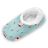 Christmas Santa Claus Daisy Flower House Slippers Warm Fuzzy Slipper Socks with Grippers Mens Womens