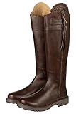 Ladies Tall Leather Country Boots Knee High Womens Spanish Riding Boots (Brown Slim, 4)