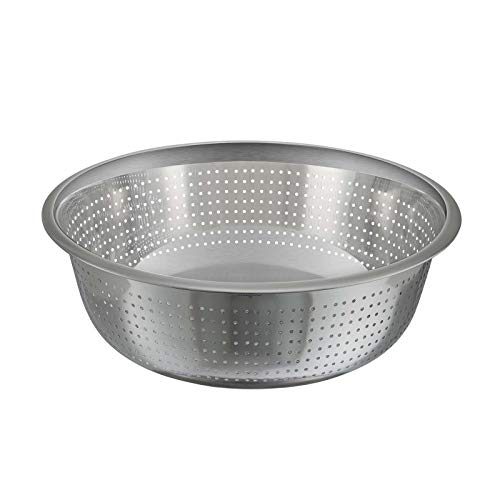 Image of Winco Stainless Steel Chinese Colander with 2.5mm Holes, 15-Inch Diameter