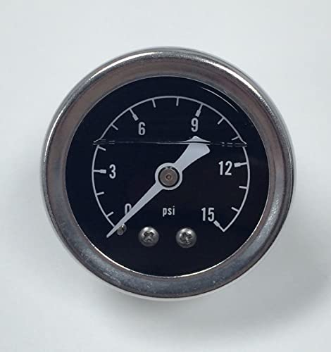 Pirate Mfg Braided Holley 4150 Double Pumper Fuel Line Log Anodized W/Blk Oil Filled Gauge #TOP6