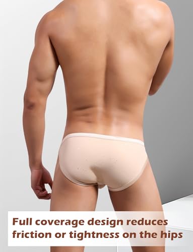 FEOYA Men's Sexy Underwear Elastic Glitter Texture Panties Low Rise Bulge Pouch Briefs Brazilian Cut G-String Bikini2