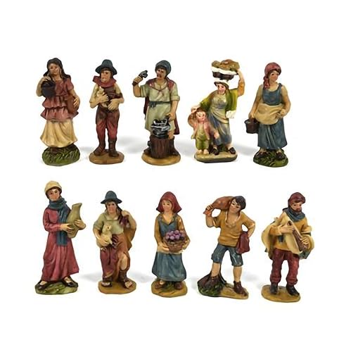 Tiroler Krippenfiguren 25 ICE TOYS Set Figuren für Weihnachtskrippe, 10 absolute Hirten,...