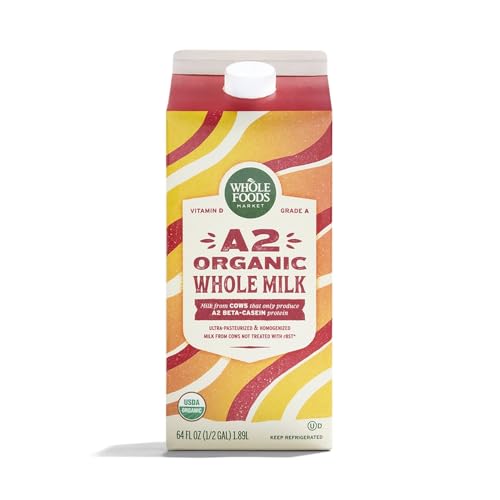 WHOLE FOODS MARKET Organic A2 Whole Milk, 64 FZ