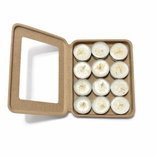 Kaya 12 Honeysuckle Jasmine Scented Tea Lights, Vegan, Hand Poured, Gift for Coworkers